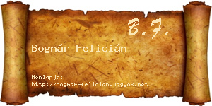 Bognár Felicián névjegykártya