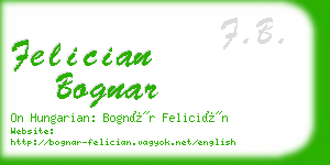 felician bognar business card